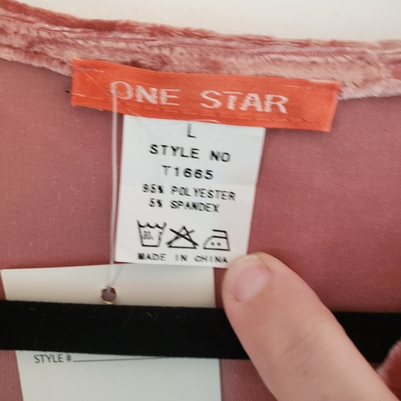 Womens Pink Velvet Hi-Lo Quarter Sleeve Dress, Large - Picture 6 of 6